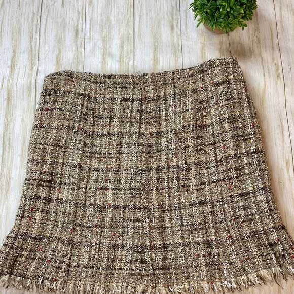 Avenue Montaigne Gold & BrownTweed Skirt - Picture 9 of 16